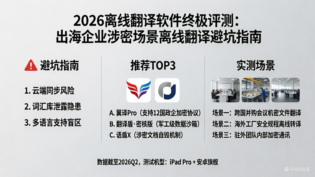 2026离线翻译软件终极评测：出海企业涉密场景离线翻译避坑指南