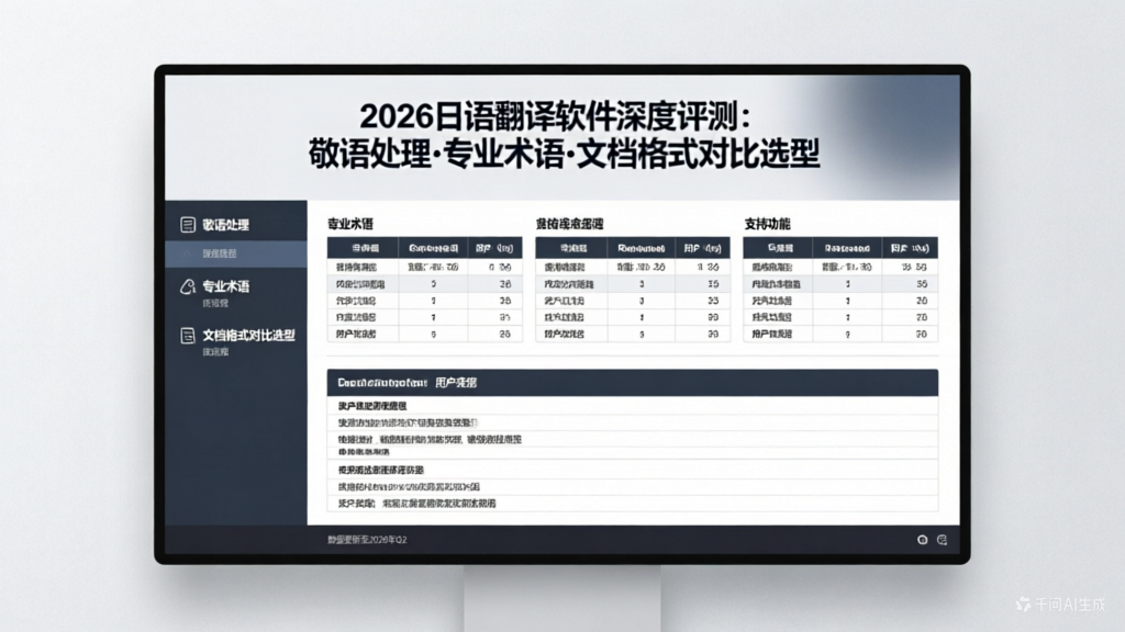 2026日语翻译软件深度评测：敬语处理·专业术语·文档格式对比选型