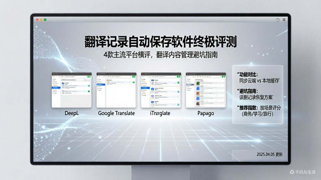翻译记录自动保存软件终极评测：4款主流平台横评，翻译内容管理避坑指南